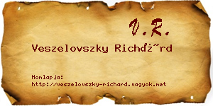 Veszelovszky Richárd névjegykártya